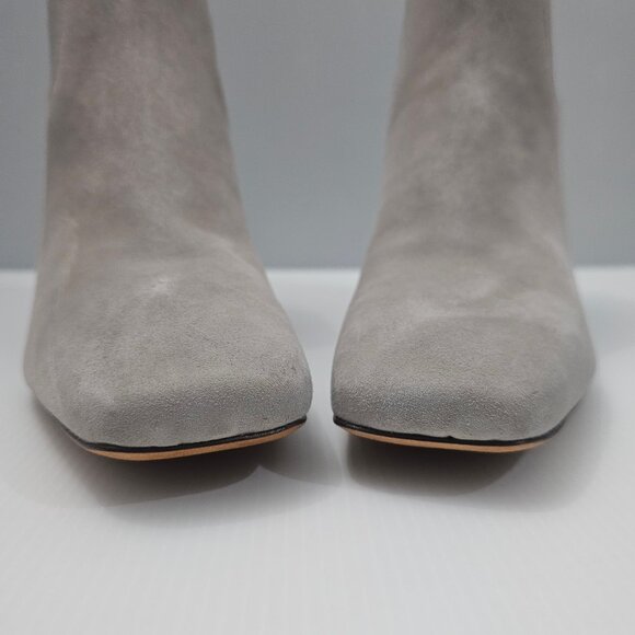Vince Kimmy Ankle Bootie Womens 10 Gray Suede Pull On Block Heel Minimalist Fall - Picture 7 of 14